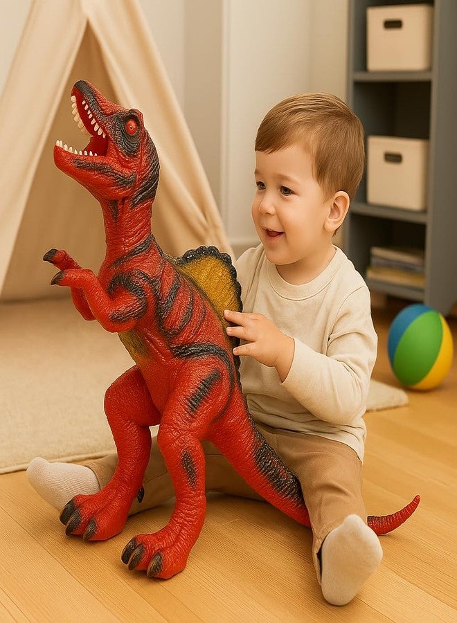 DTR Creation Spinosaurus Dinosaur Toy ? 55 cm Large Red & Black Dino Figure, Soft Rubber Realistic Prehistoric Animal Model for Kids - Image 5
